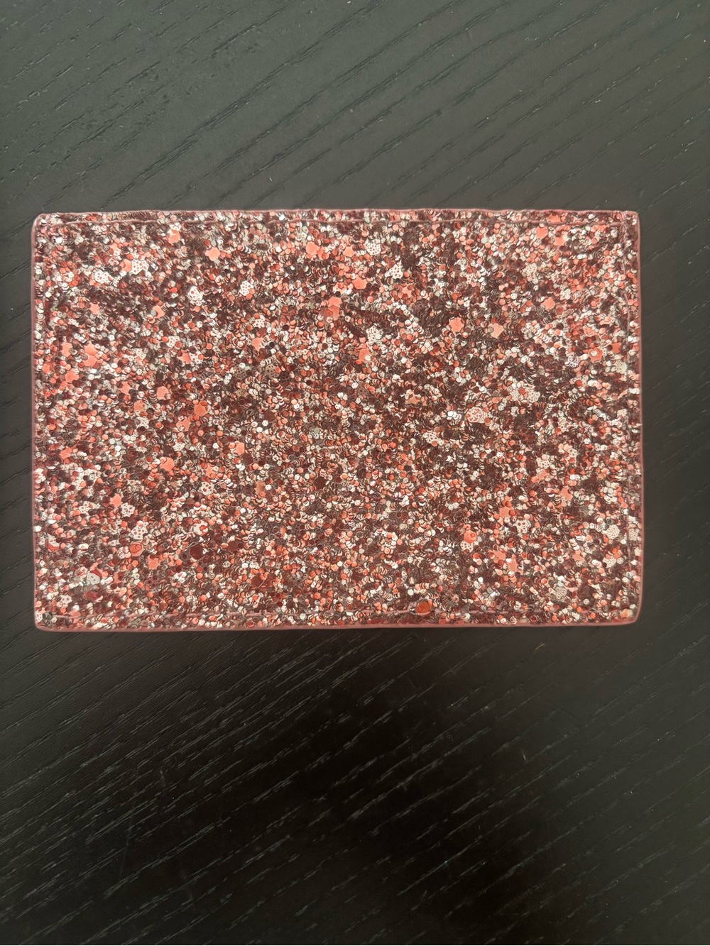 kate spade chunky glitter dusty pink Leather Card Case - Picture 3 of 6